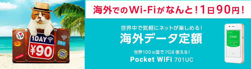 海外でも使える「Pocket WiFi 海外データ定額」